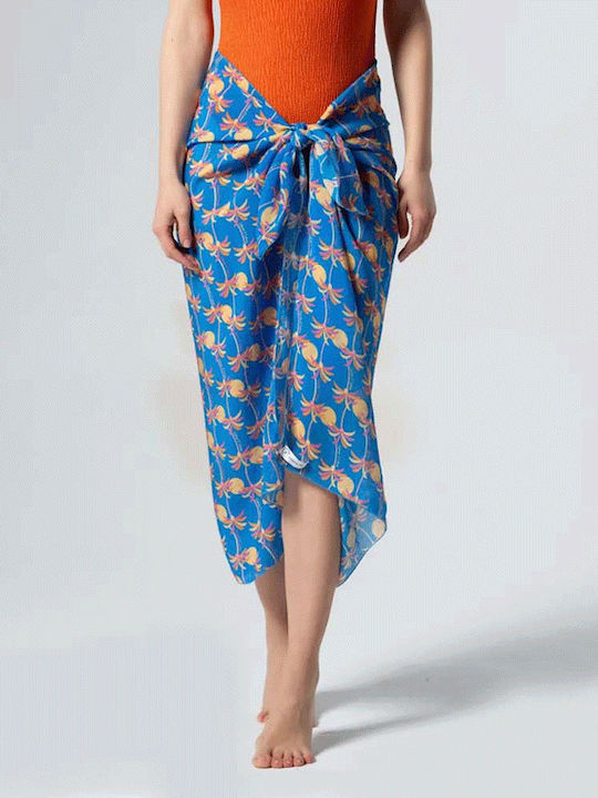 Zebras & Libras Leya Pareo Palms Long Multicolour Pareo