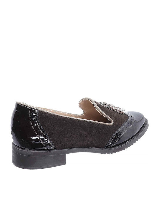 Δερμάτινα Γυναικεία Loafers σε Καφέ Χρώμα