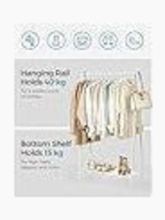 Songmics Floor Garment Rack made of Metal White 92.5x33.5x153cm