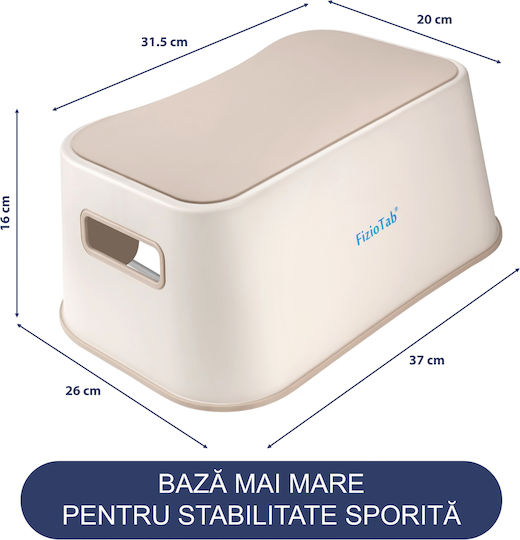 Fiziotab Booster Seat Mit Rutschfester Oberfläche Griffe Hocker Typ Für Waschbecken Badezimmer Küche Beigefarbene