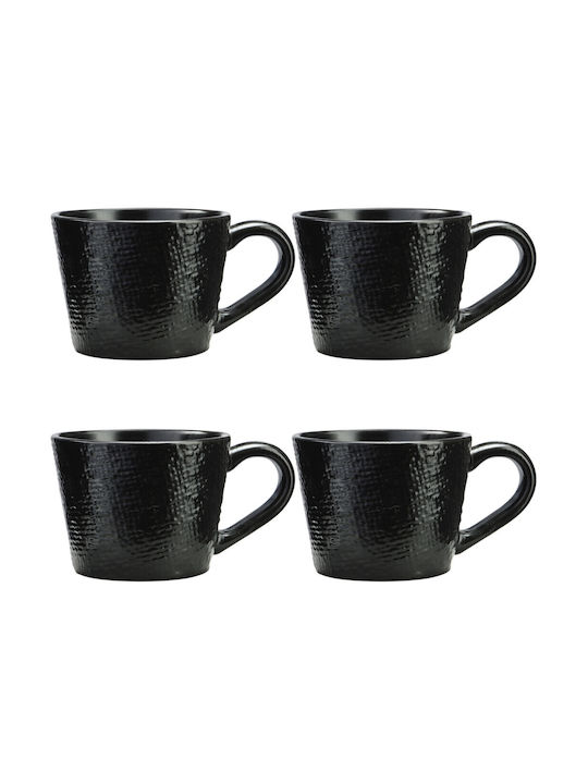 Navaris Mug Ceramic Black 350ml 4pcs