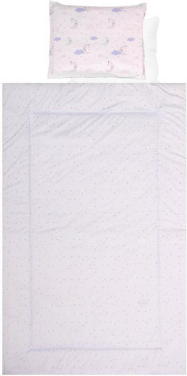 Lorelli Baby Crib Bedding Set Moons Stars 4pcs Blue