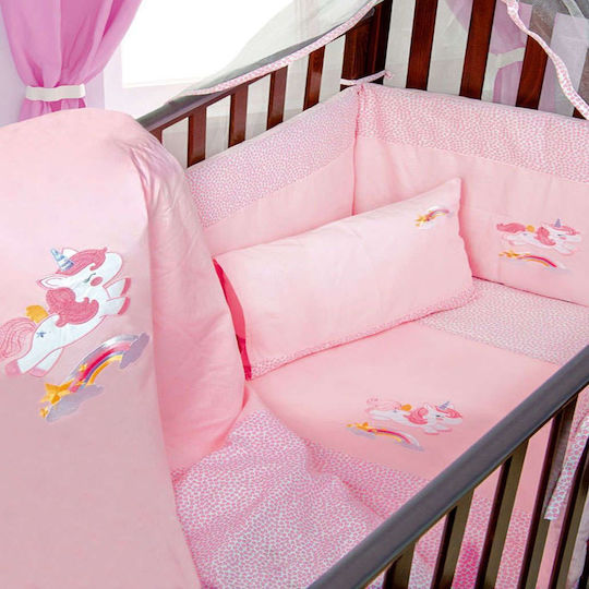 Dimcol Set Für Krippe Unicorn 41 Rosa 7Stück