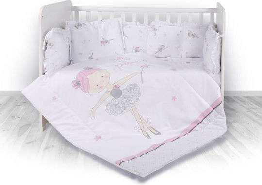 Lorelli Baby Crib Bedding Set Lilly Ballet 4pcs White