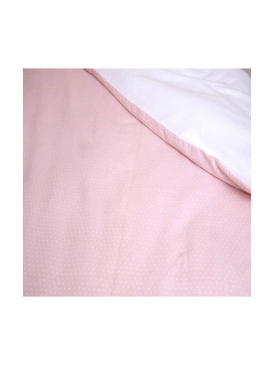 Viopros Σετ Βρεφικά Σεντόνια Λίκνου Φανελένια Pink-white 80x100εκ. 2τμχ