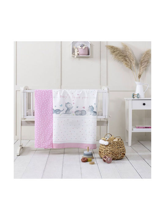 Nima Love Baby Sheets Set Cradle Cotton Pink 70x110cm 2pcs