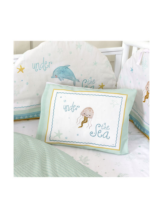 Nima Sea Love Baby Sheets Set Crib Cotton Fitted Turquoise 70x140cm 3pcs