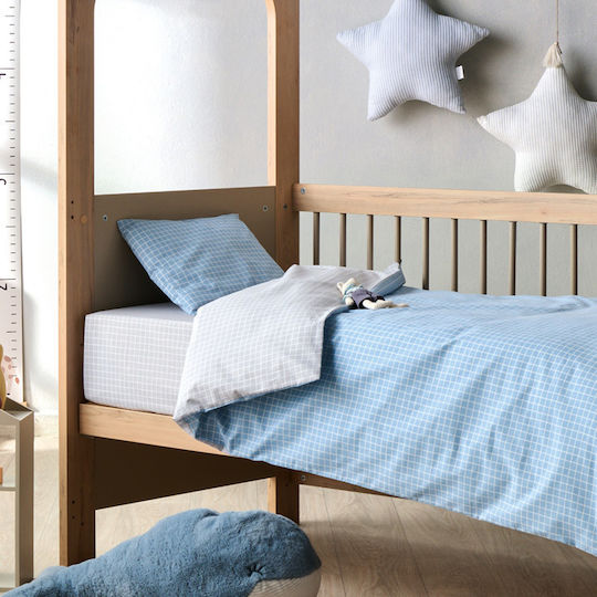 Kentia Zuccero Комплект Бебешки Чаршафи За Количка Памучни Син 65x120бр 2бр