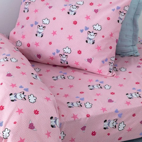 Palamaiki My Kingdom Baby Sheets Set Crib Cotton Fitted Pink 130x170cm 3pcs