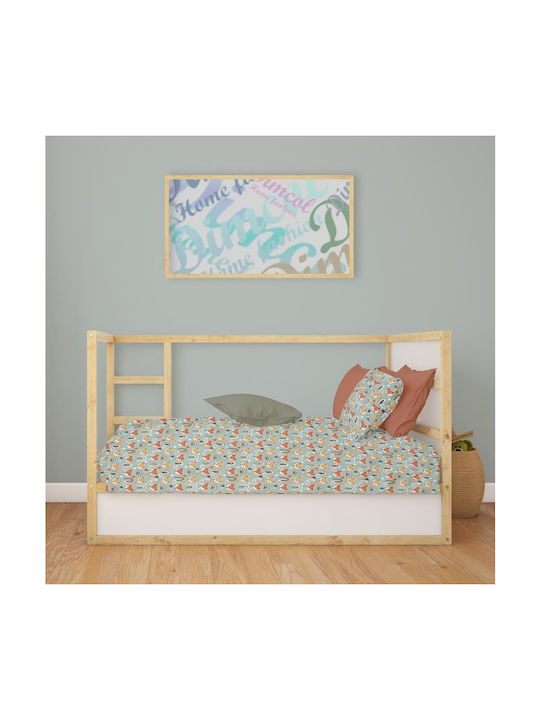 Dimcol Bebe Fox Baby Sheets Set Crib Cotton Multicolored 120x160cm 3pcs