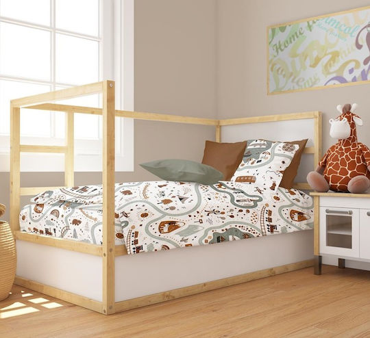 Dimcol Baby Sheets Set Crib Cotton White 120x160cm 3pcs
