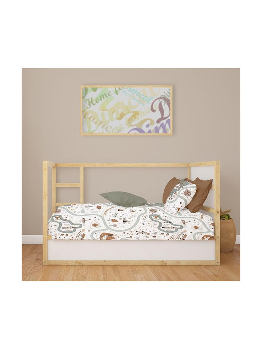 Dimcol Baby Sheets Set Crib Cotton White 120x160cm 3pcs