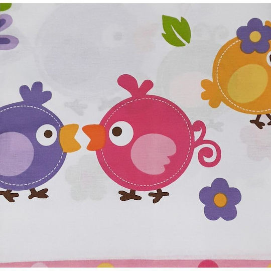 Beboulino Lovely Birds Ροζ 105x170εκ.