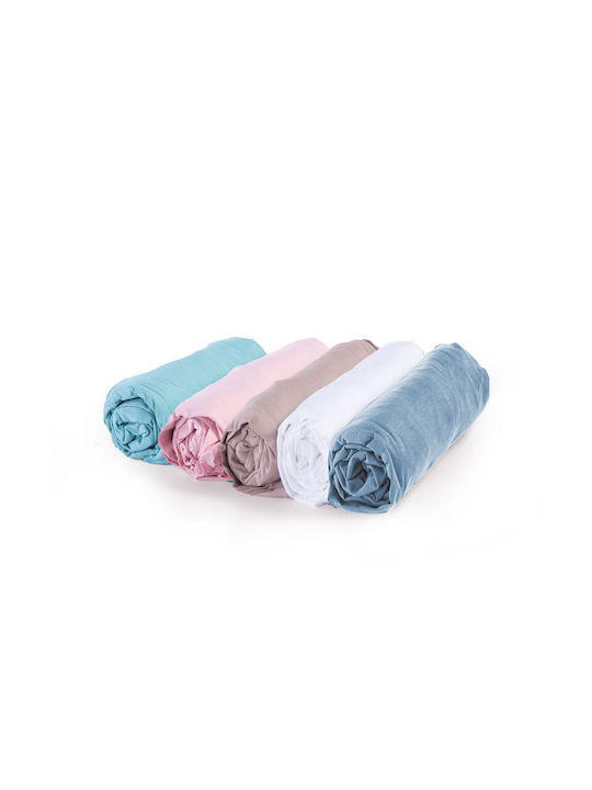 Nef-Nef Homeware Бебешки Чаршаф За Количка Фланела с ластик Бежов 70x140бр