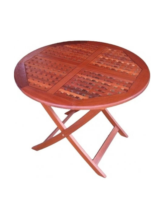 Holztisch für Kleine Außenräume Zusammenklappbar Gelb Balau 90x90x72cm T5092C