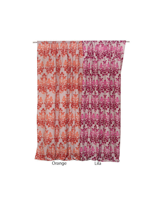 Viopros Orange Pencil Pleat Curtain 140x270cm