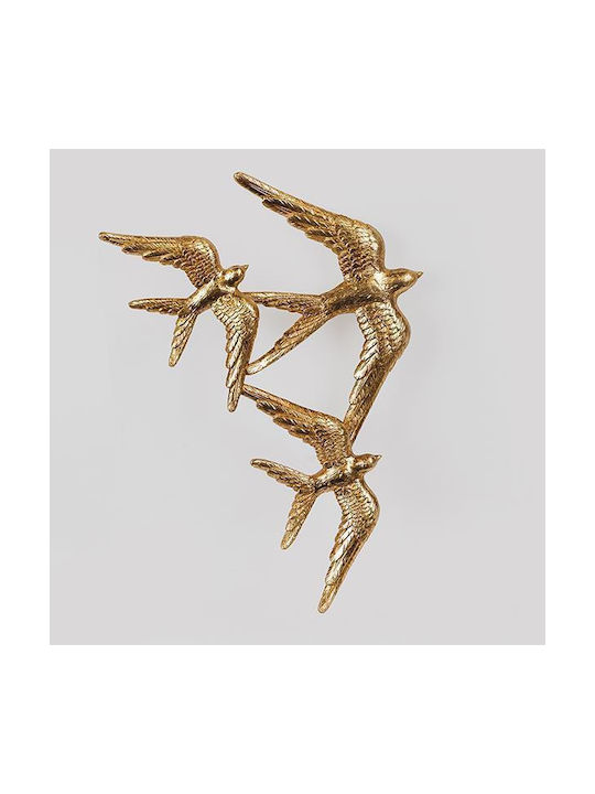Wall Decor Swallows Gold 30.3x18.5x2.8cm 14360 755-10089
