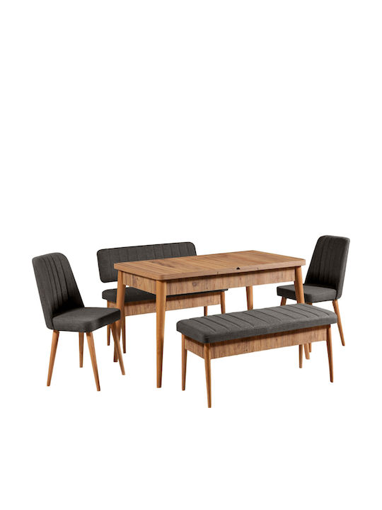 Esszimmer Vina Erweiterbar 5Stück 165(+)x80cm