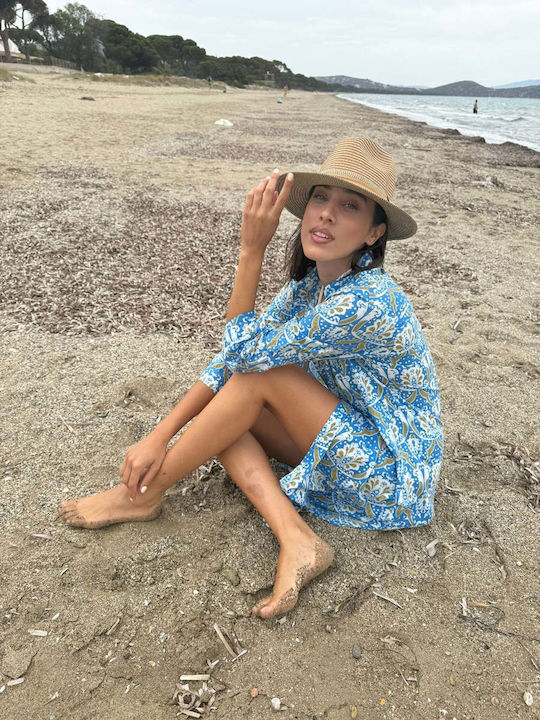 Achilleas Accessories Damen Kaftan Strand Blau