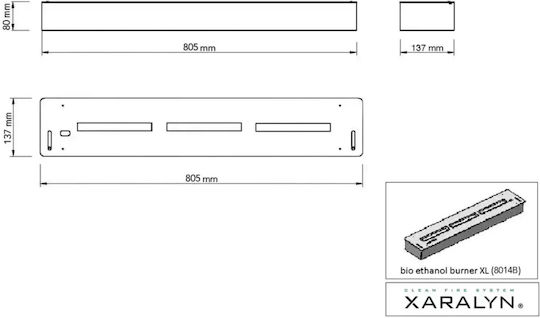 Xaralyn Burner Xl Под Биоетанолова камина Вътрешно / Външно пространство Сив 80x82x15.7см