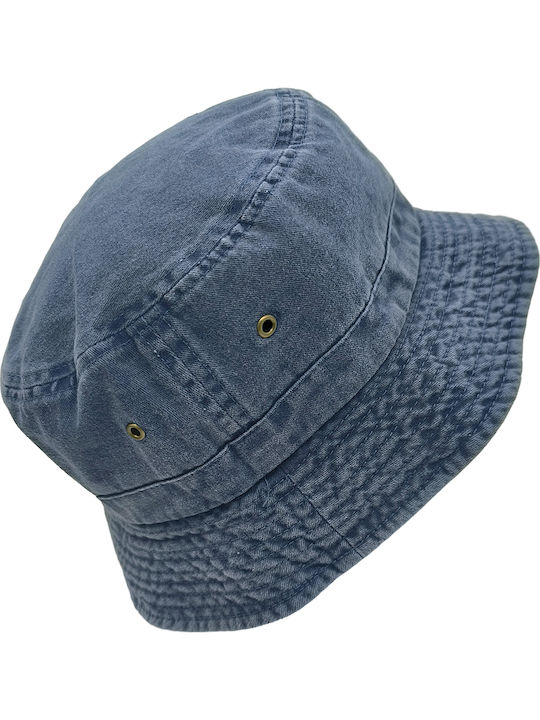 Gift-Me Unisex Υφασμάτινo Καπέλο Bucket Μπλε