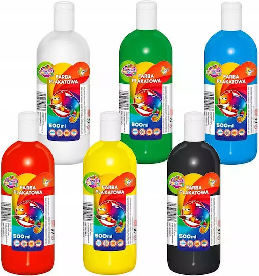 Tempera Farben Mehrfarbig in Flasche 500ml 6Stück