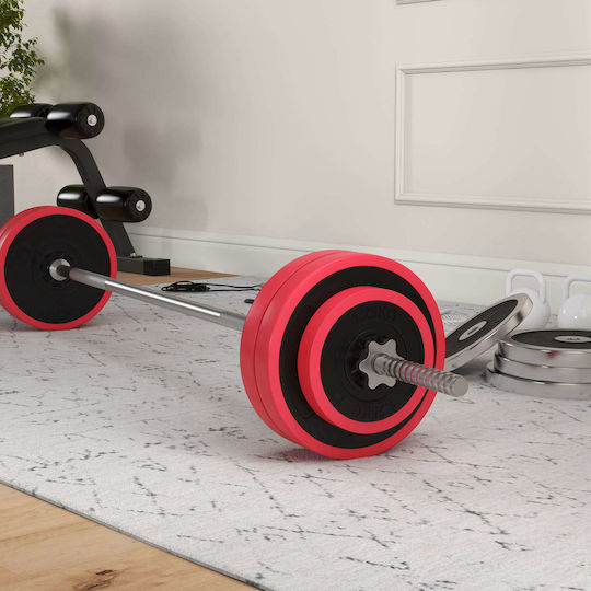 Sportnow Ίσια Μπάρα Φ25mm 7kg Μήκους 170cm με Βιδωτά Κολάρα