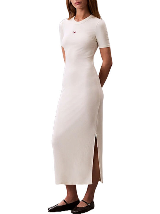Sommer Midi Damenkleid Gestrickt Cloud Cream Ecru