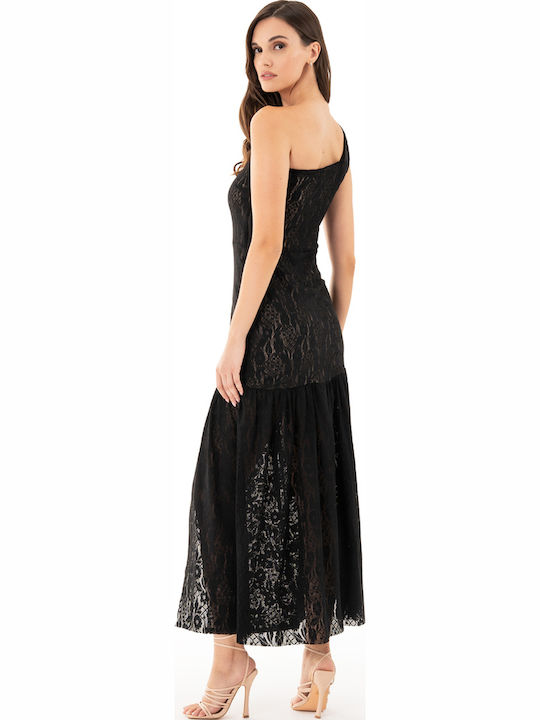 Langes Kleid Limited Edition One-Shoulder-Spitze