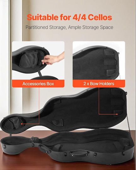 Vevor Case Cello Padded 4/4 Gray