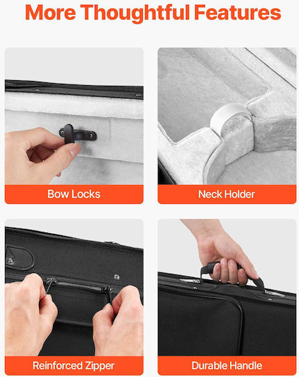 Vevor Waterproof Soft Padded Violin Case 4/4 Black