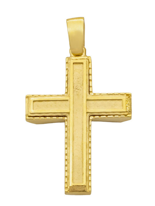 Savvas Design Χρυσός Σταυρός 14Κ Διπλής Όψης