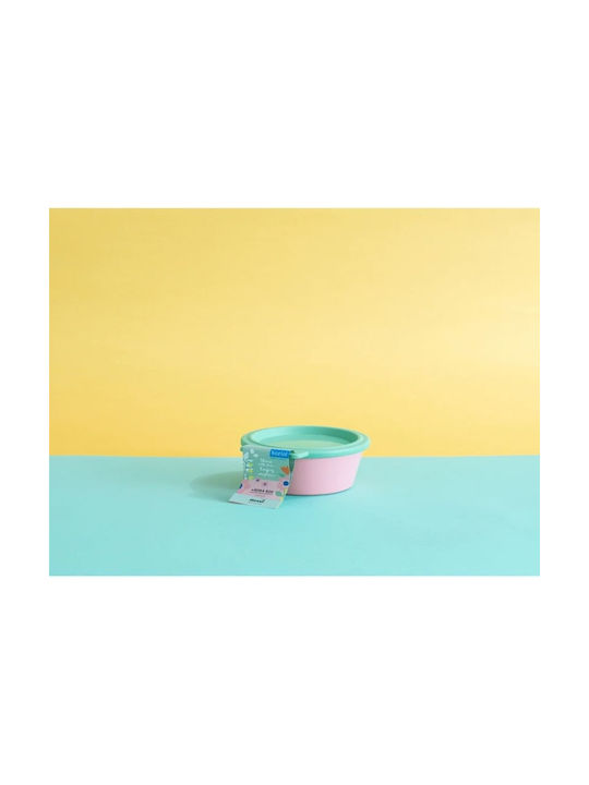 Green Cereal Jar with Lid Glass Pink 250ml 1 Piece