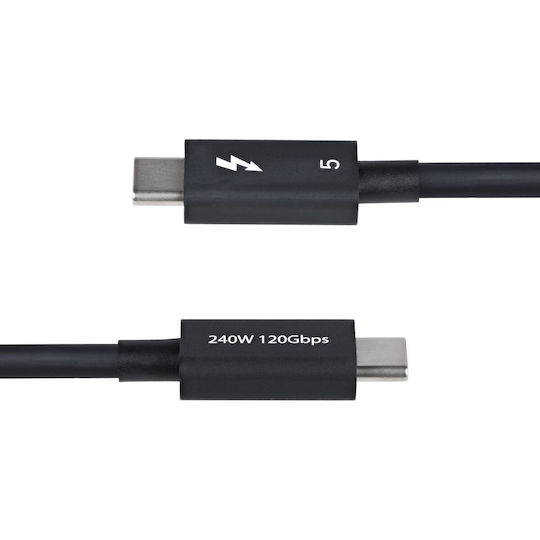 StarTech Thunderbolt Cable 240W Μαύρο 0.8m (TBLT5MM80CM240W)
