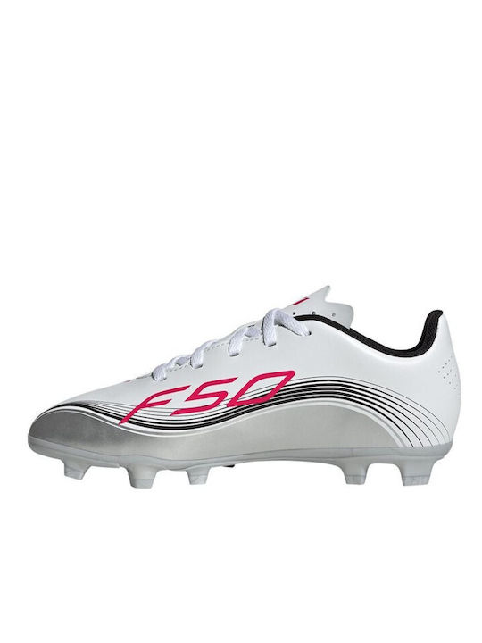 F50 Messi Club Kids Molded Soccer Shoes Cloud White / Lucid Red / Silver Metallic