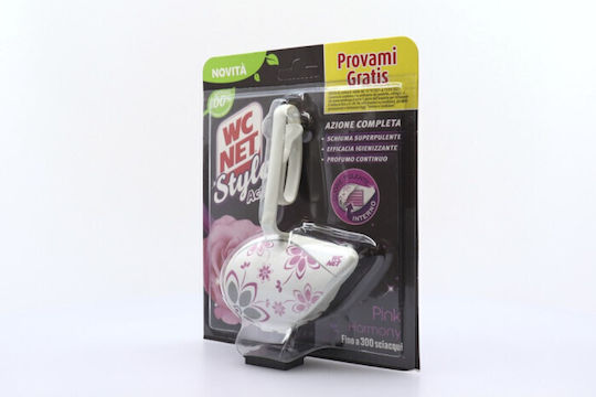 Wc Net Style Crystal Block Toilette mit Duft rosa Blumen 36.5gr