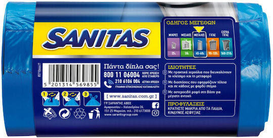 Sanitas Αρωματικές Σακούλες Απορριμάτων Χωρητικότητας 55lt με Χερούλια Easy-Pack 58x72cm 20τμχ Πράσινες