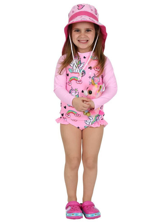 Waves Kids Swimwear One-Piece Pink