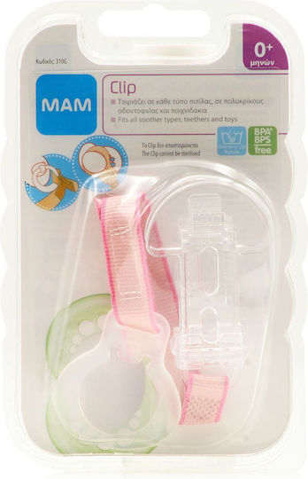 Mam Ribbon Pacifier made of Fabric Pink