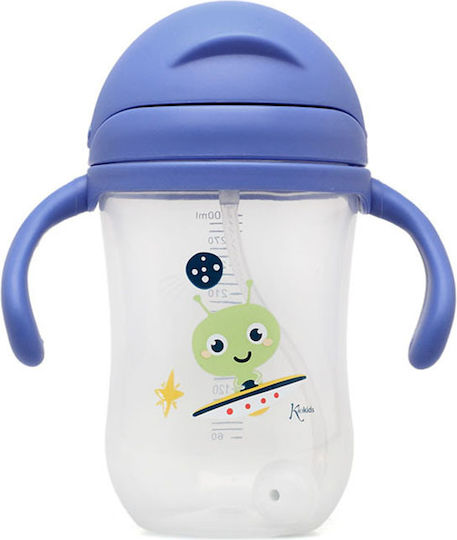Kiokids Baby Cup with Handles and Straw Space made of Silicone Multicolour 300ml for 6m+