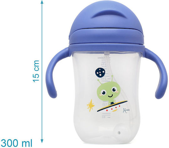Kiokids Baby Cup with Handles and Straw Space made of Silicone Multicolour 300ml for 6m+