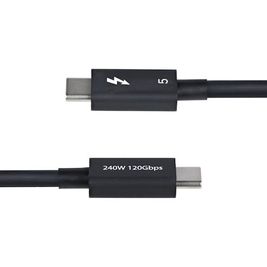 StarTech Thunderbolt Cable 240W Μαύρο 0.5m (TBLT5MM50CM240W)