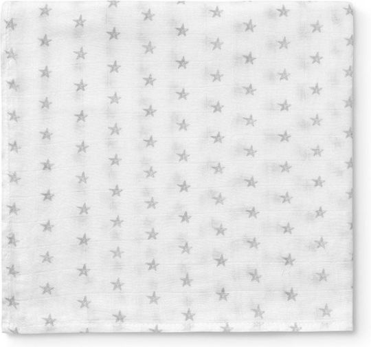 Interbaby Прегръщаща Пелена от Муселин White, Grey Бял 120x120см.