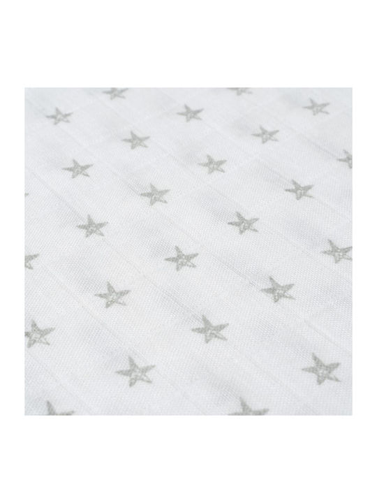 Interbaby Musselin-Kuscheldecke White, Grey Weiß 120x120cm.
