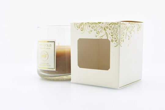 Aromatic Candle In Jar With Spicy Cinnamon Rolls Perfume 140gr