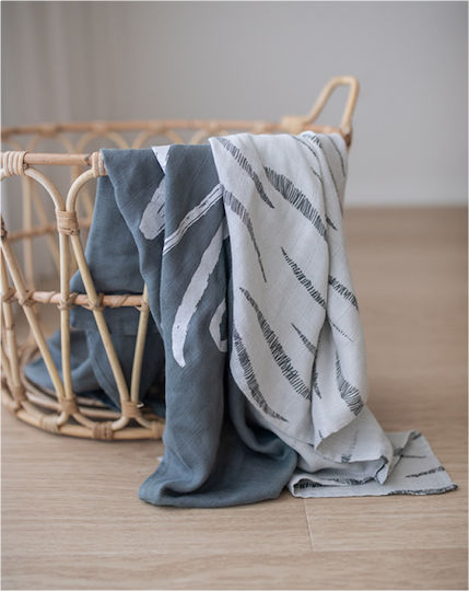 Minene Bamboo Swaddle Wraps Blue 70x70cm. 2pcs