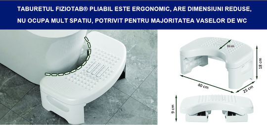 Fiziotab Taburet Rabatabil Pentru Toaletă Împotriva Constipației Hemoroizilor Corectează Poziția De Ghemuit La Toaletă Adulți Copii 1 Bucată Alb Înălțime 18 Cm