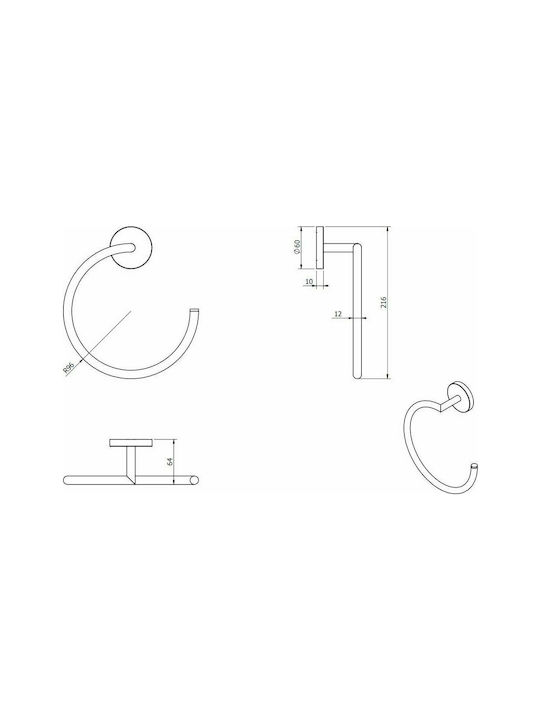 Langberger Single Wall-Mounted Bathroom Ring White