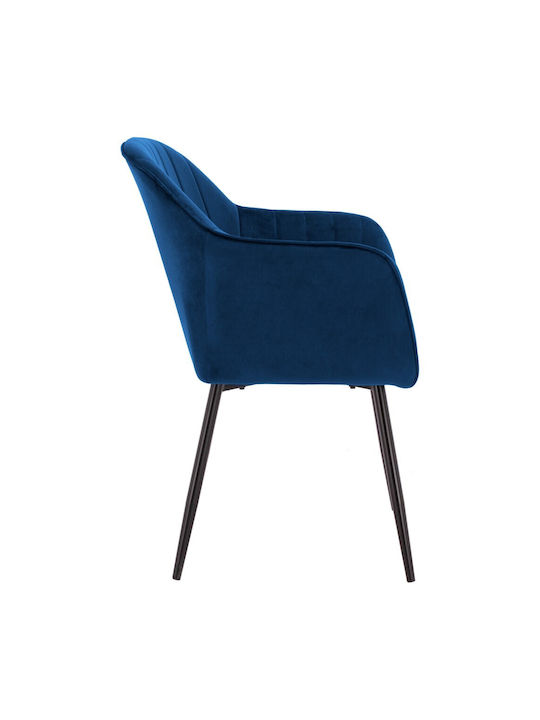 Sawyer Dining Room Velvet Armchair Blue 53x60x76cm 2pcs