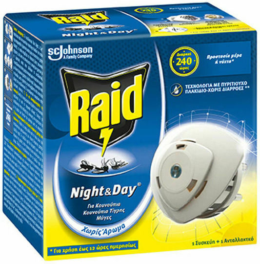 Raid Night & Day Insect Repellent Tablets for Mosquitoes Fragrance-Free